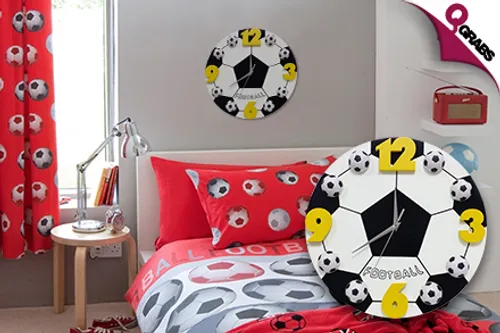 From QR69, Have a Ball with 3D Sports Design Wall Clocks! (Up to QR240 Value)